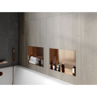 Mexen X-Wall-NR półka wnękowa bez kołnierza 45 x 30 cm, miedź szczotkowana - 19C1453010