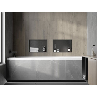 Mexen X-Wall-NR półka wnękowa bez kołnierza 45 x 30 cm, gun gray szczotkowany - 19E1453010