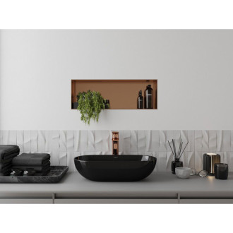 Mexen X-Wall-NR półka wnękowa bez kołnierza 60 x 20 cm, miedź szczotkowana - 19C1602010