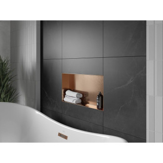 Mexen X-Wall-NR półka wnękowa bez kołnierza 60 x 30 cm, miedź szczotkowana - 19C1603010