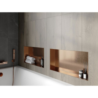 Mexen X-Wall-NR półka wnękowa bez kołnierza 60 x 30 cm, miedź szczotkowana - 19C1603010