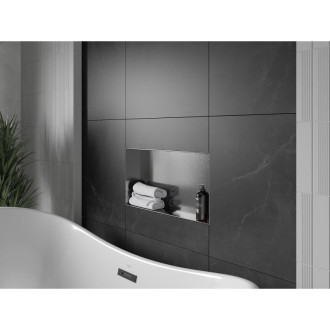 Mexen X-Wall-NR półka wnękowa bez kołnierza 60 x 30 cm, gun gray szczotkowany - 19E1603010