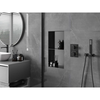 Mexen X-Wall-NR półka wnękowa bez kołnierza z półką 60 x 30 cm, gun gray szczotkowany - 19E1603010S