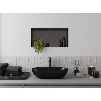 Mexen X-Wall-NR półka wnękowa bez kołnierza z półką 60 x 30 cm, gun gray szczotkowany - 19E1603010S