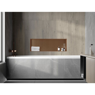 Mexen X-Wall-NR półka wnękowa bez kołnierza 90 x 30 cm, miedź szczotkowana - 19C1903010