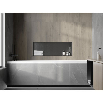 Mexen X-Wall-NR półka wnękowa bez kołnierza 90 x 30 cm, gun gray szczotkowany - 19E1903010