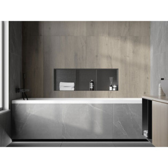 Mexen X-Wall-NR półka wnękowa bez kołnierza z półką 90 x 30 cm, gun gray szczotkowany - 19E1903010S