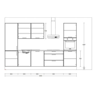 Akční set kuchyně se spotřebiči Naturel Easy 330 cm KUCHSET805