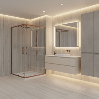 Sprchový kout REA City 80x100 Brush Copper