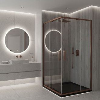 Sprchový kout REA City 80x100 Brush Copper