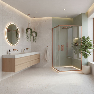 Sprchový kout REA City 80x100 Brush Copper