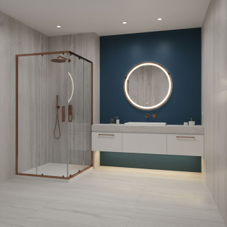 Sprchový kout REA City 80x100 Brush Copper