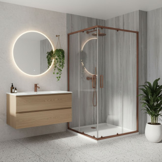 Sprchový kout REA City 80x100 Brush Copper