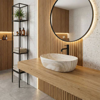 Umyvadlo na desku REA Amelia Saturn 48