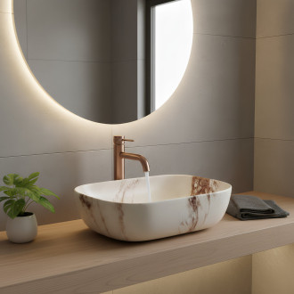 Umyvadlo na desku Rea Belinda Marrone Matt