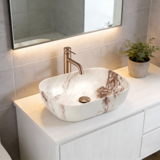 Umyvadlo na desku Rea Belinda Marrone Matt