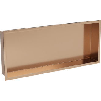 Zapuštěná police Mexen X-Wall-R s přírubou 75 x 30 cm, kartáčovaná měď - 19C0753010