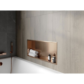 Mexen X-Wall-R półka wnękowa z kołnierzem 75 x 30 cm, miedź szczotkowana - 19C0753010