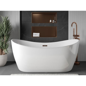 Mexen X-Wall-R półka wnękowa z kołnierzem 75 x 30 cm, miedź szczotkowana - 19C0753010