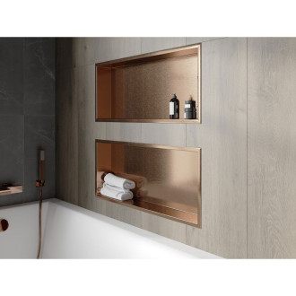 Mexen X-Wall-R półka wnękowa z kołnierzem 75 x 30 cm, miedź szczotkowana - 19C0753010