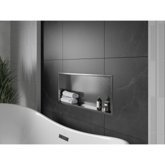 Mexen X-Wall-R półka wnękowa z kołnierzem 75 x 30 cm, gun gray szczotkowany - 19E0753010
