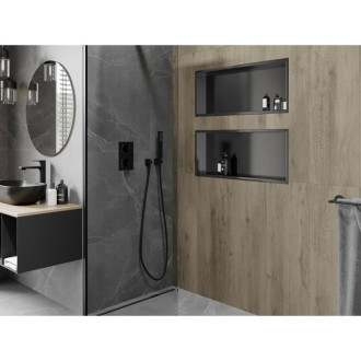 Mexen X-Wall-R półka wnękowa z kołnierzem 75 x 30 cm, gun gray szczotkowany - 19E0753010