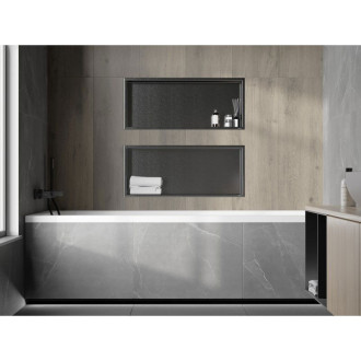 Mexen X-Wall-R półka wnękowa z kołnierzem 75 x 30 cm, gun gray szczotkowany - 19E0753010