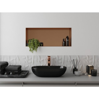 Mexen X-Wall-NR półka wnękowa bez kołnierza 75 x 30 cm, miedź szczotkowana - 19C1753010