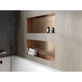 Mexen X-Wall-NR półka wnękowa bez kołnierza 75 x 30 cm, miedź szczotkowana - 19C1753010