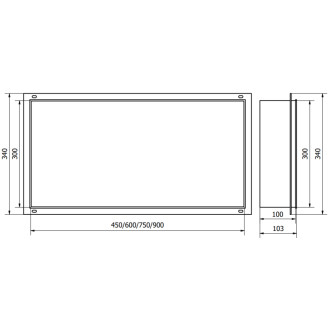 Mexen X-Wall-NR półka wnękowa bez kołnierza 75 x 30 cm, miedź szczotkowana - 19C1753010