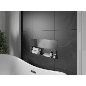 Mexen X-Wall-NR półka wnękowa bez kołnierza 75 x 30 cm, gun gray szczotkowany - 19E1753010