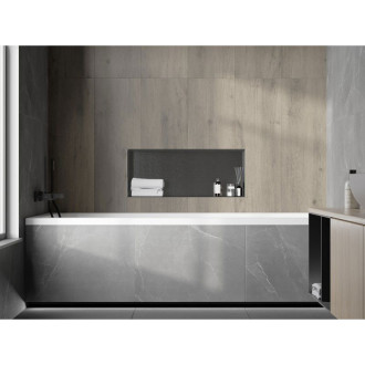 Mexen X-Wall-NR półka wnękowa bez kołnierza 75 x 30 cm, gun gray szczotkowany - 19E1753010