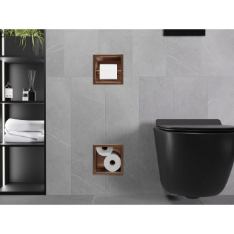 Mexen X-Wall-BP uchwyt na papier toaletowy z magazynkiem, miedź szczotkowana - 19C4