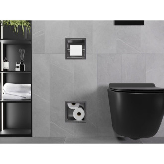 Mexen X-Wall-BP uchwyt na papier toaletowy z magazynkiem, gun gray szczotkowany - 19E4