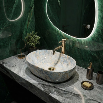 Umyvadlo na desku REA Amelia Ruststone 48