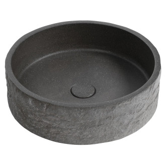 ISPIR betonové umyvadlo včetně výpusti, 40cm, černý granit