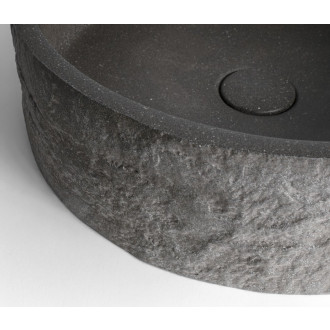 ISPIR betonové umyvadlo včetně výpusti, 40cm, černý granit