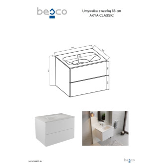 Spodní skříňka s umyvadlem AKYA CLASSIC grafitová lesklá