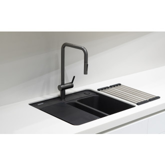 Deante Momi 1,5-komorový granitový dřez bez odkapávače 600x520x230 mm, alabastr ZKM_A503