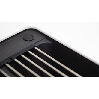 Deante Momi 1,5-komorový granitový dřez 600x520x230 mm, grafitový metalický ZKM_G503