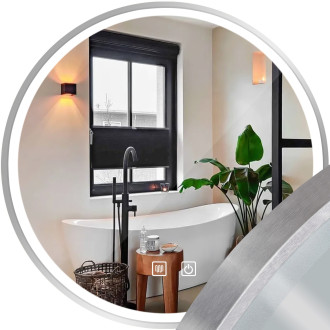 REA Zrcadlo LED 90cm MMJ BRUSH SILVER HOM-06550