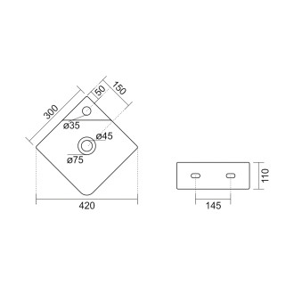 NEXA keramické umyvadlo rohové 30x30cm, bílá