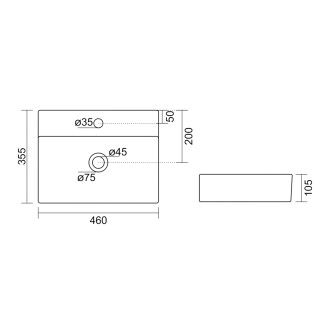 SOYO keramické umyvadlo 46x36cm, bílá