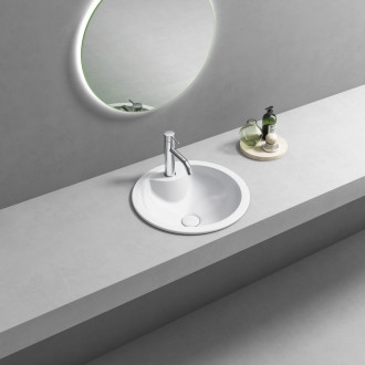 SHIPRA keramické umyvadlo zápustné, průměr 46cm, bílá