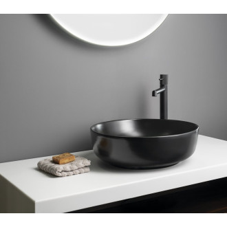 RONDEA keramické umyvadlo na desku Ø 41cm, černá mat