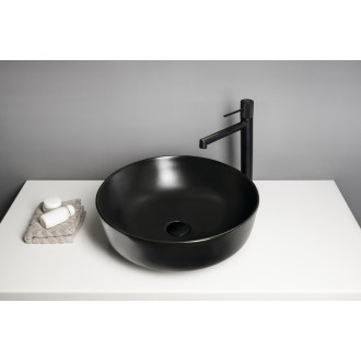 RONDEA keramické umyvadlo na desku Ø 41cm, černá mat