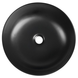 RONDEA keramické umyvadlo na desku Ø 41cm, černá mat