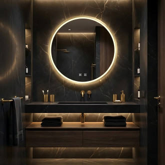 REA Zrcadlo LED 60cm broušená růžovo-zlatá HOM-05506