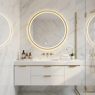 REA Zrcadlo LED 80cm broušená růžovo-zlatá HOM-05509