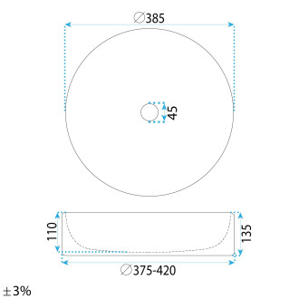 Umyvadlo na desku REA Anastazja